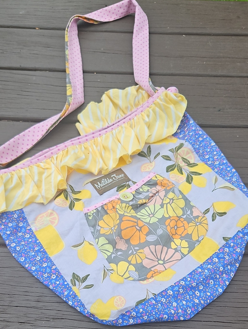 Matilda Jane Yellow & Pink Lemon Floral Kids Tote